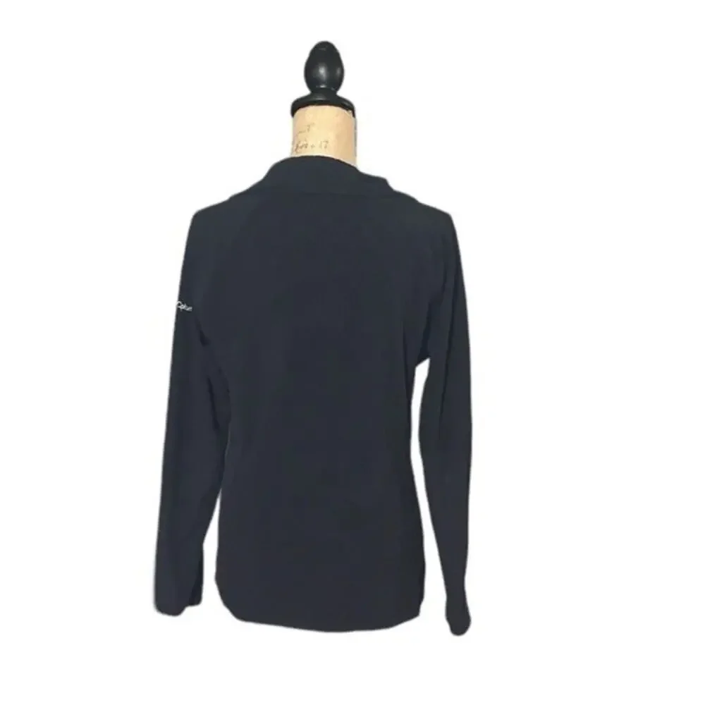 Columbia Fleece Quarter Zip Pullover Quilted‎ Black Size Large